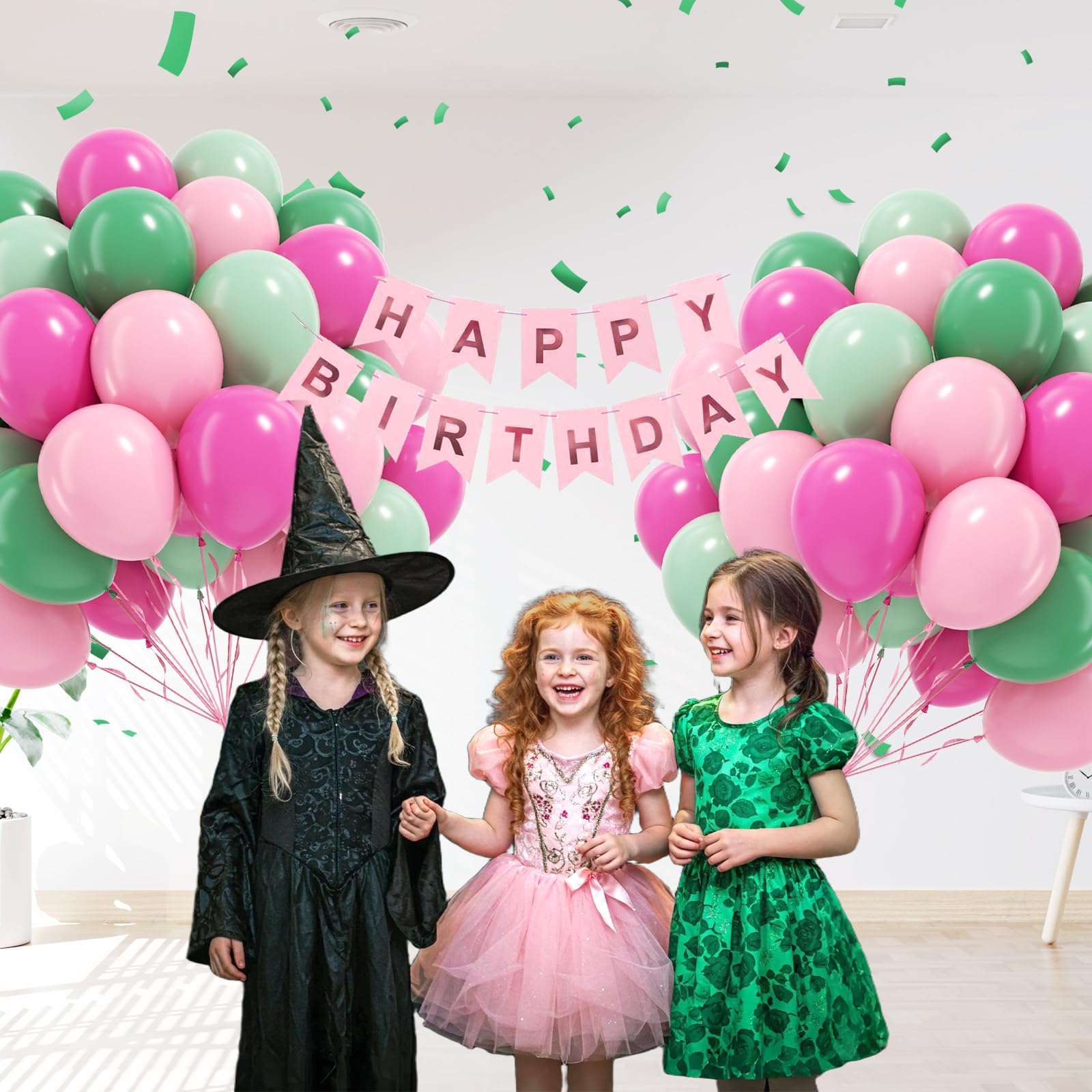 Leraqertra 60pcs Pink & Green Balloons 12in – Hawaiian Baby Shower & Birthday Party Decor