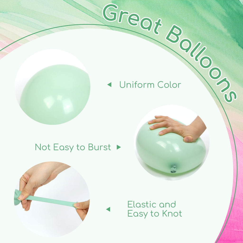Leraqertra 60pcs Pink & Green Balloons 12in – Hawaiian Baby Shower & Birthday Party Decor