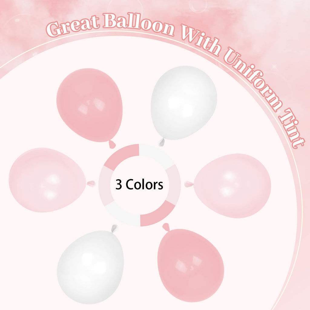 Leraqertra 60pcs Light Pink Balloons Kit for Weddings, Baby Showers & Parties