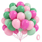 Leraqertra 60pcs Pink & Green Balloons 12in – Hawaiian Baby Shower & Birthday Party Decor