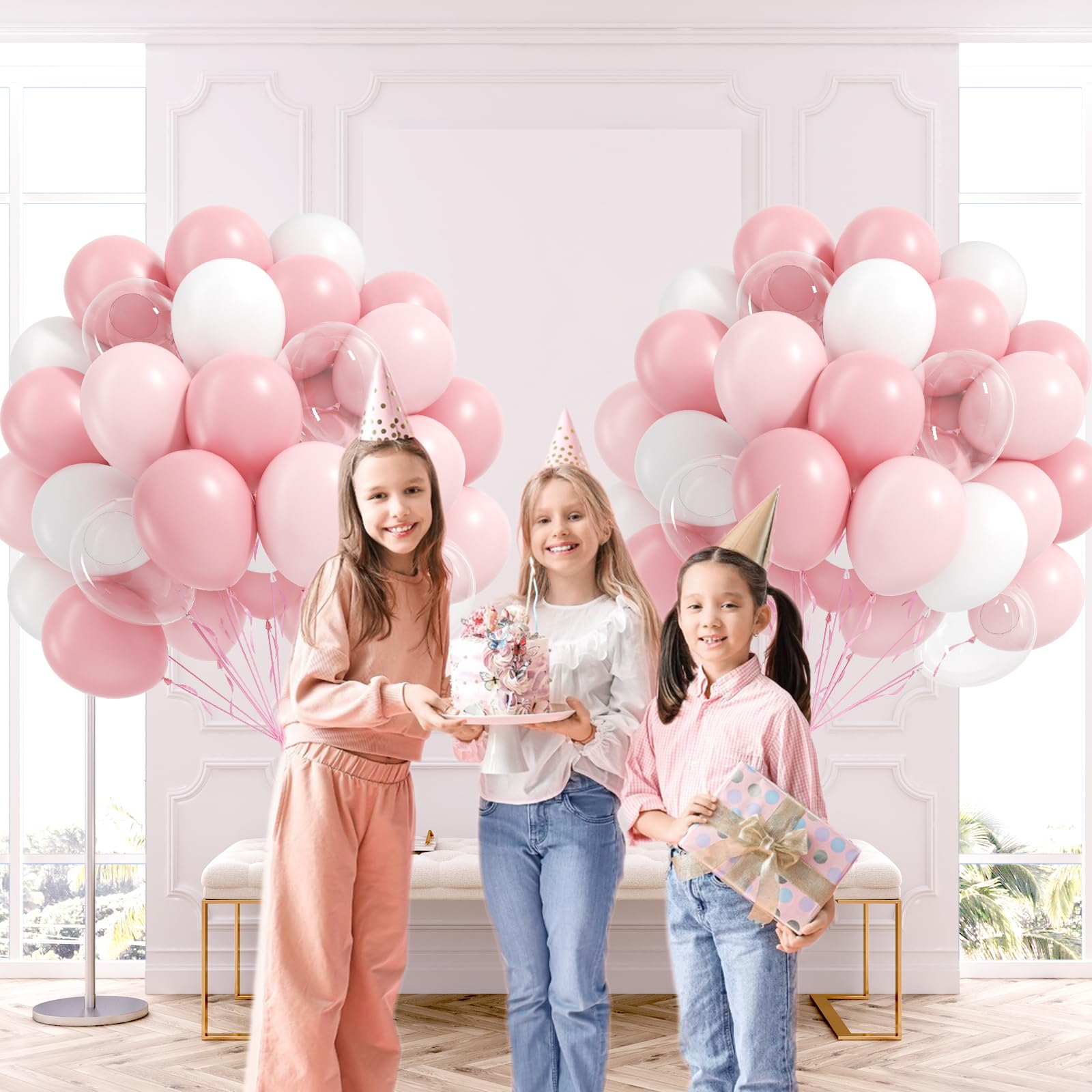 Leraqertra 60pcs Light Pink Balloons Kit for Weddings, Baby Showers & Parties