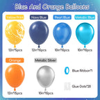 Leraqertra 60pcs Space Balloons Set – Navy, Orange, Yellow & Silver for Space Themed Party