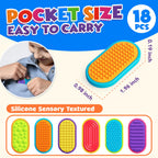 LESONG Sensory Fidget Magnets – 18-Pack Textured Silicone Sliders for Kids, Autism, Classroom & Party Favors