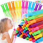 Letapapa Bubble Wand Set – 60 Pcs Bulk, Six Colors, Party Favors for Kids