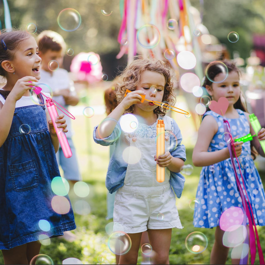 Letapapa Bubble Wand Set – 60 Pcs Bulk, Six Colors, Party Favors for Kids