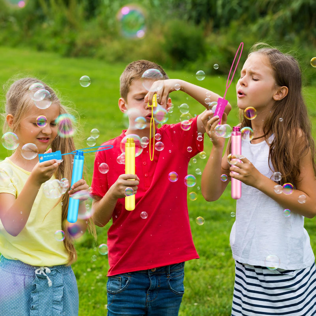 Letapapa Bubble Wand Set – 60 Pcs Bulk, Six Colors, Party Favors for Kids