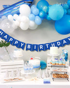 Letjolt Navy Blue Happy Birthday Banner - Nautical Party Decor 13pcs