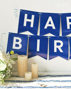 Letjolt Navy Blue Happy Birthday Banner - Nautical Party Decor 13pcs