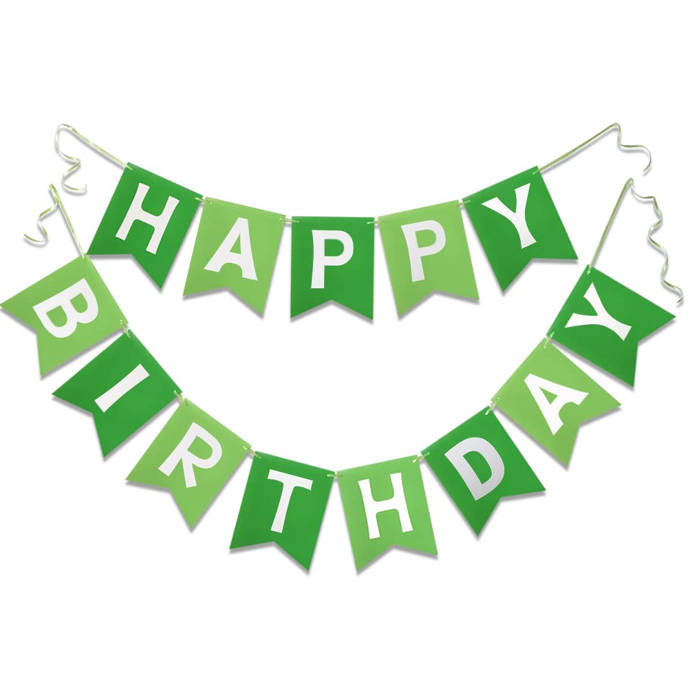 Letjolt Greenery Happy Birthday Banner - 13-Piece Birthday Garland, Nursery & Photo Backdrop
