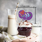 LETLIMIT 18pcs Glitter Cupcake Toppers – 90s Retro Theme Party Decor | Food-Grade Sticks
