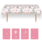 Letromp 2 Pcs Holy Cow Tablecloth 54 x 108 in – Pink Cow Print Disposable Party Covers for Farm Animal Birthday & Baby Shower