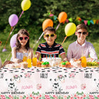 Letromp 2 Pcs Holy Cow Tablecloth 54 x 108 in – Pink Cow Print Disposable Party Covers for Farm Animal Birthday & Baby Shower