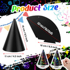 Lewtemi 108 Pcs Scratch Party Hats – DIY Colorful Cone Hat Craft Kit