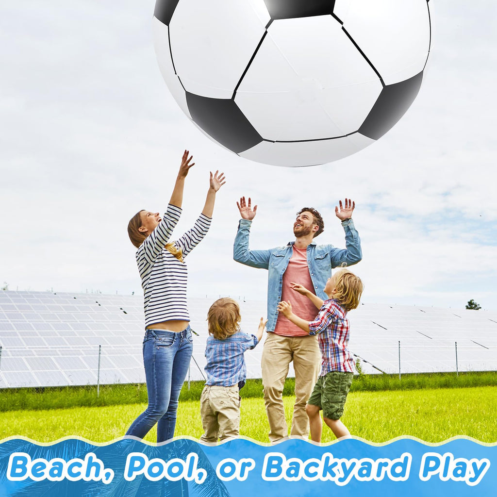Lewtemi Big Inflatable Giant Soccer Ball – 5.9 ft Jumbo Beach Ball for Pool, Beach, and Party Fun