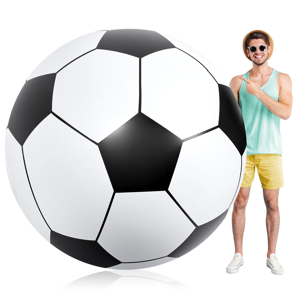 Lewtemi Big Inflatable Giant Soccer Ball – 5.9 ft Jumbo Beach Ball for Pool, Beach, and Party Fun