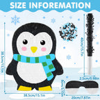 Lewtemi 15.75 Inch Penguin Pinata – Winter Wonderland Party Decor with Bat, Blindfold & Confetti