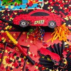Lewtemi 4-Piece Race Car Pinata Set – 15.7-Inch with Blindfold, Bat & Confetti
