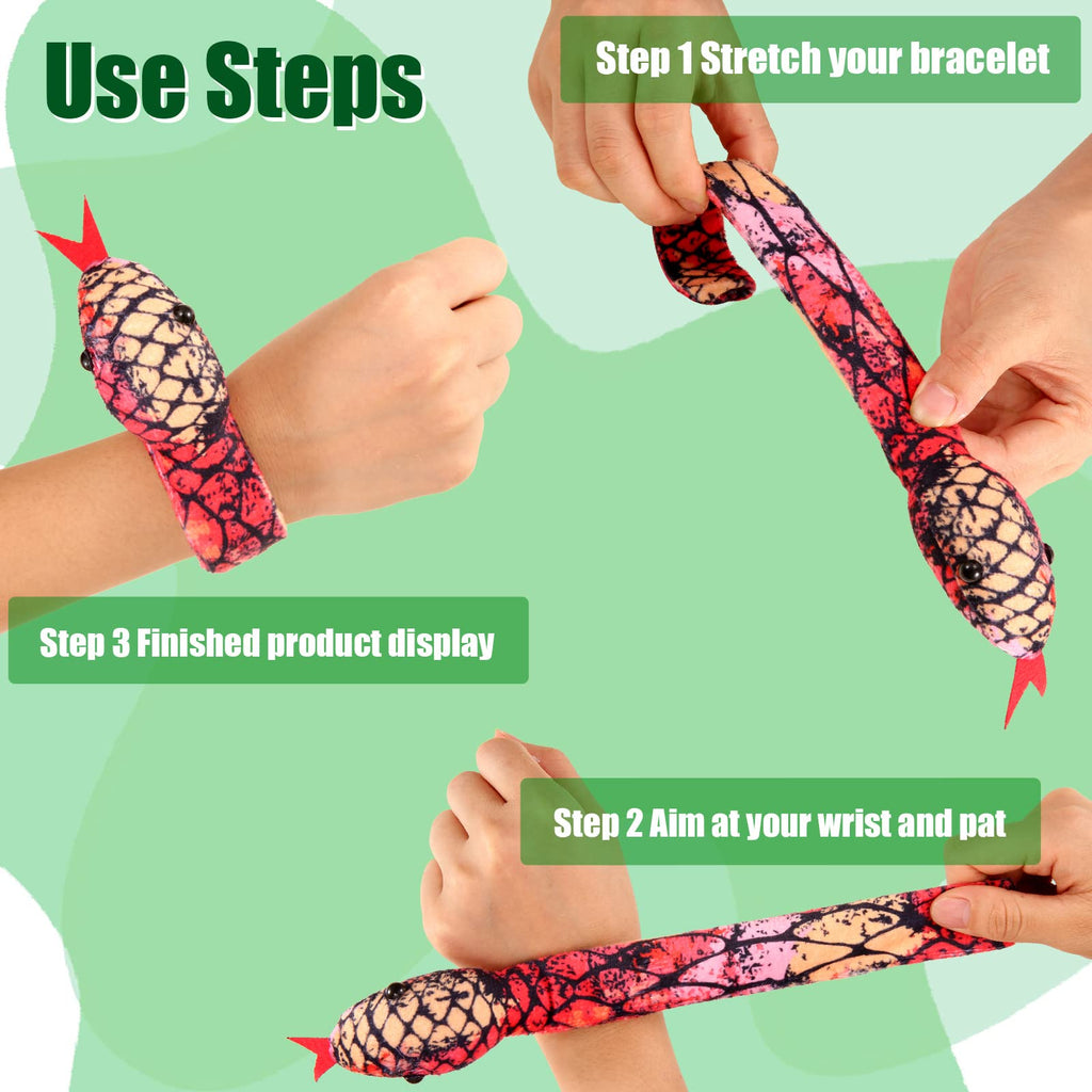 Lewtemi 30 Pcs Snake Slap Bracelets – Party Favors & Kids Gifts (Halloween)