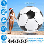 Lewtemi Big Inflatable Giant Soccer Ball – 5.9 ft Jumbo Beach Ball for Pool, Beach, and Party Fun