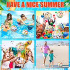 Leyndo 12 Pack Dinosaur Beach Balls - 20 cm, Bulk Pool & Beach Party Toys
