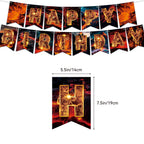 Lava Party Decorations Set - Volcano Banner, Cake Topper, Cupcake Toppers & Balloons by LFCFDX