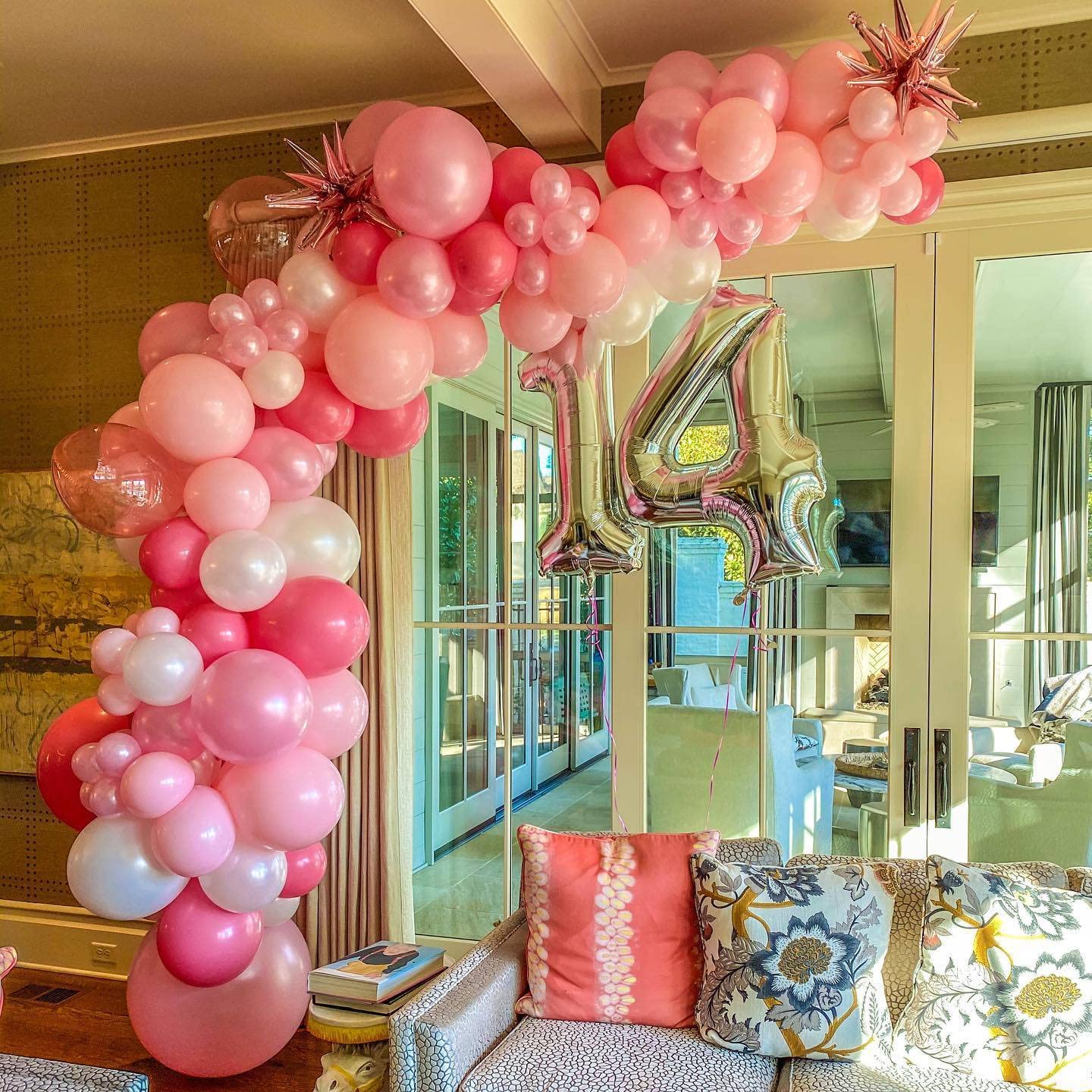 LHOAVWE 40 Inch Silver 14/41 Number Balloons – Giant Foil Backdrop for 14th Birthday & Anniversary