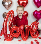 LHOAVWE 5 Pcs Pink Heart Balloons – Large Pink Love Balloon and Pink Heart Balloons for Valentines Day Weddings and Parties