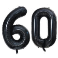 LHOAVWE 40in Black 60-Number Balloons – Giant Foil Mylar 60th Birthday Backdrop