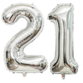 LHOAVWE 40-Inch Silver Number Balloons – Giant 12th & 21st Birthday Decor