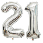 LHOAVWE 40-Inch Silver Number Balloons – Giant 12th & 21st Birthday Decor