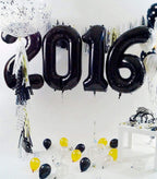 LHOAVWE 40in Black 60-Number Balloons – Giant Foil Mylar 60th Birthday Backdrop