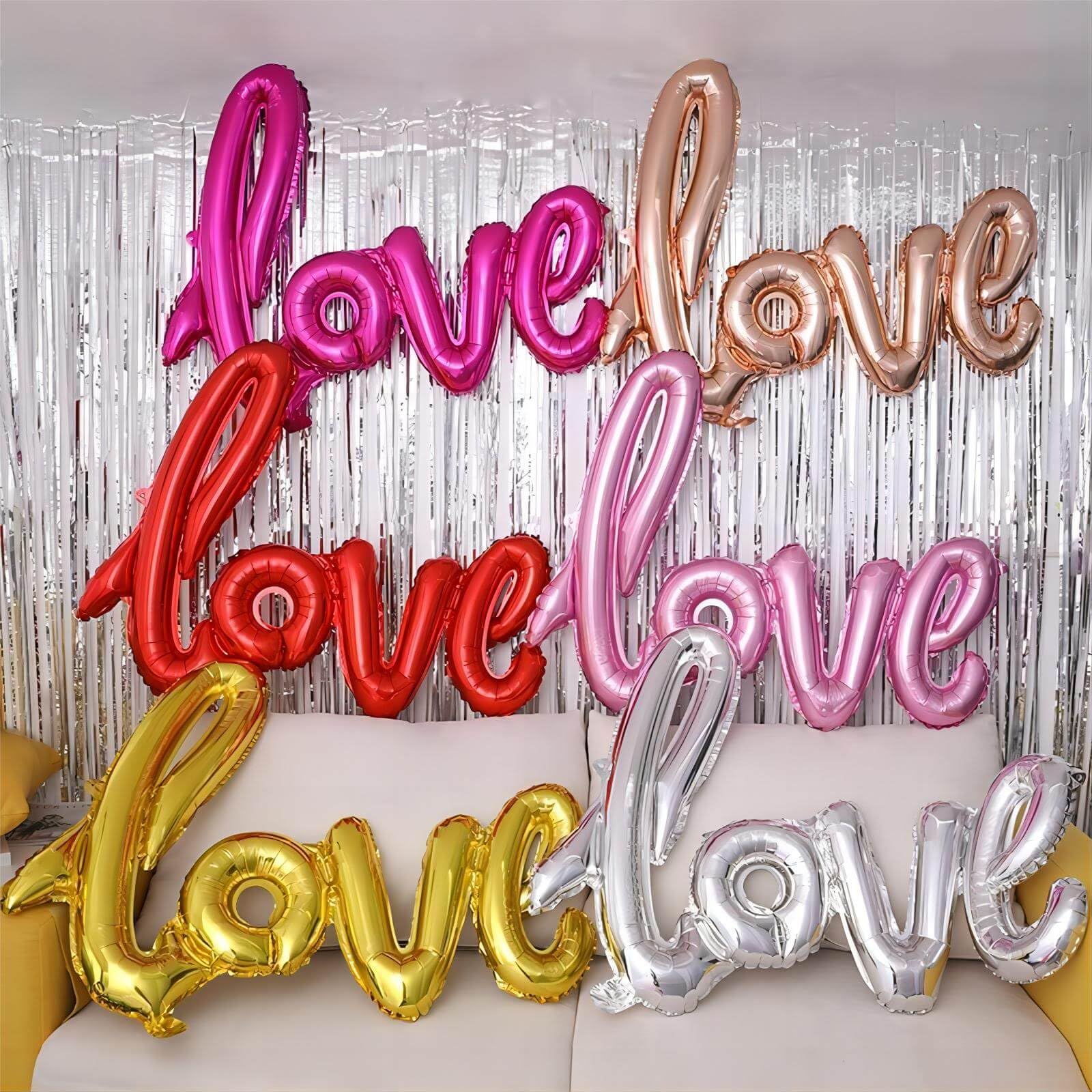 LHOAVWE 5 Pcs Pink Heart Balloons – Large Pink Love Balloon and Pink Heart Balloons for Valentines Day Weddings and Parties