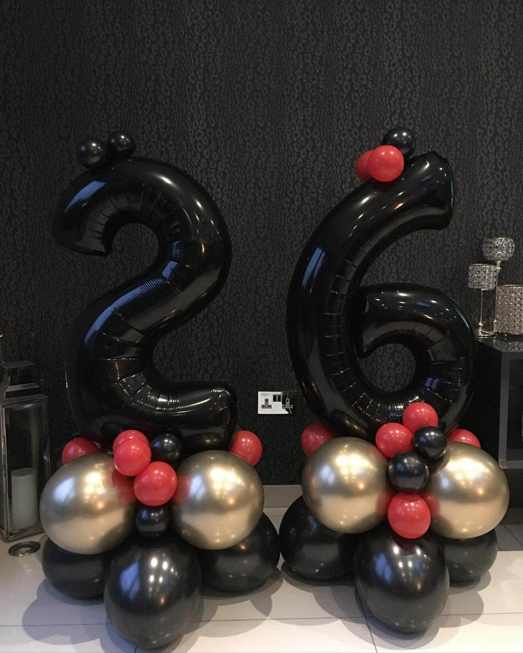 LHOAVWE 40in Black 60-Number Balloons – Giant Foil Mylar 60th Birthday Backdrop