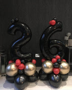 LHOAVWE 40in Black 60-Number Balloons – Giant Foil Mylar 60th Birthday Backdrop