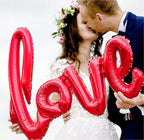 LHOAVWE 5 Pcs Hot Pink Balloons Set - Large 40x24 Inch Love Balloon + 18-Inch Heart Balloons for Valentine’s Day Weddings