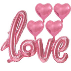 LHOAVWE 5 Pcs Pink Heart Balloons – Large Pink Love Balloon and Pink Heart Balloons for Valentines Day Weddings and Parties