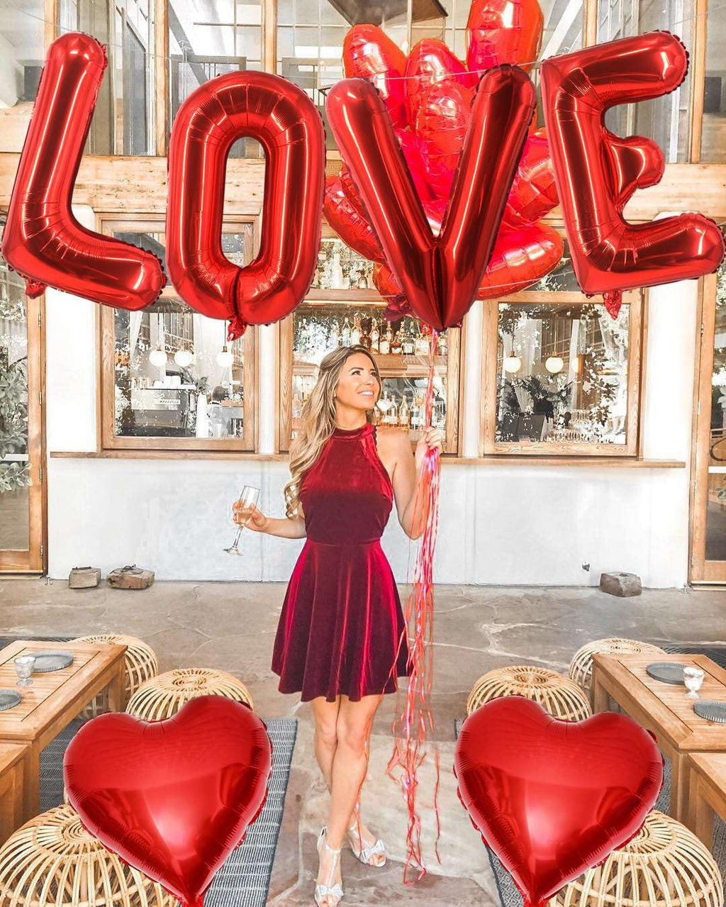 LHOAVWE Red Love Balloons – Valentine Heart Balloons for Weddings, Proposals & Parties
