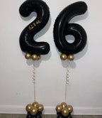 LHOAVWE 40in Black 60-Number Balloons – Giant Foil Mylar 60th Birthday Backdrop