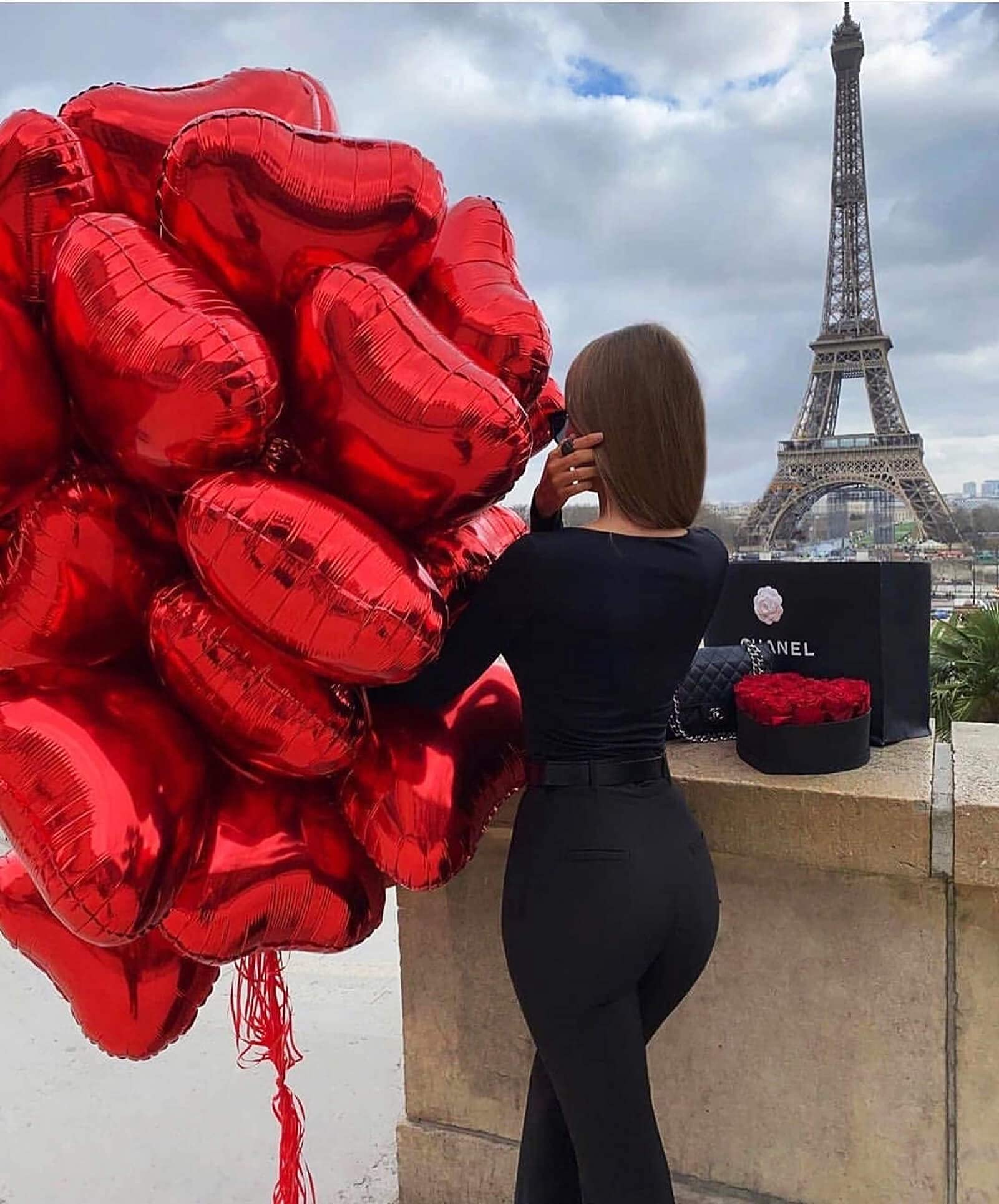 LHOAVWE 10Pcs Red Foil Heart Balloons 18-Inch Mylar Balloons for Weddings Valentine Baby Shower