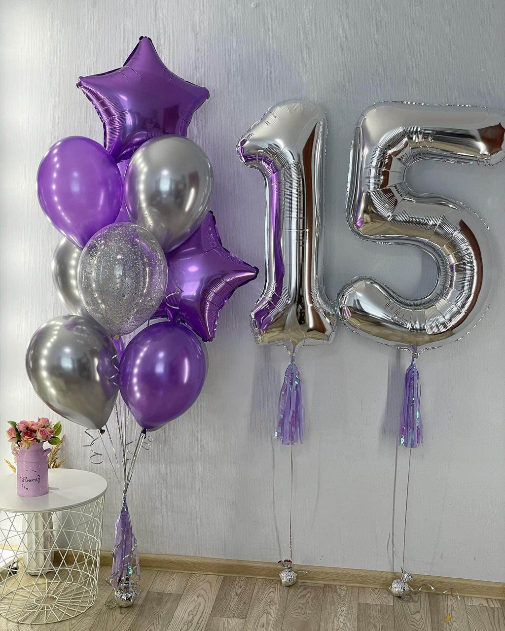LHOAVWE 40 Inch Silver 14/41 Number Balloons – Giant Foil Backdrop for 14th Birthday & Anniversary