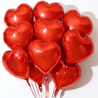 LHOAVWE 10Pcs Red Foil Heart Balloons 18-Inch Mylar Balloons for Weddings Valentine Baby Shower