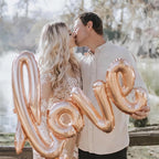 LHOAVWE 5 Pcs Silver Heart Balloons – Valentine Love Balloons for Weddings & Parties