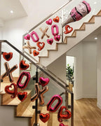 LHOAVWE 6 Pcs Red Heart & XOXO Balloons – Valentine Day Wedding & Bridal Shower Decor
