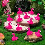 LHSYFBZ 50Pcs Mini Resin Flamingo Figurines – Cake Topper, Dollhouse & DIY Decor