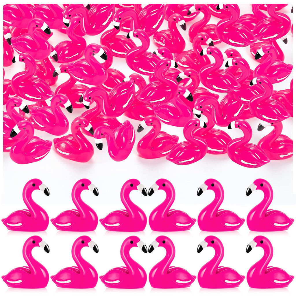 LHSYFBZ 50Pcs Mini Resin Flamingo Figurines – Cake Topper, Dollhouse & DIY Decor