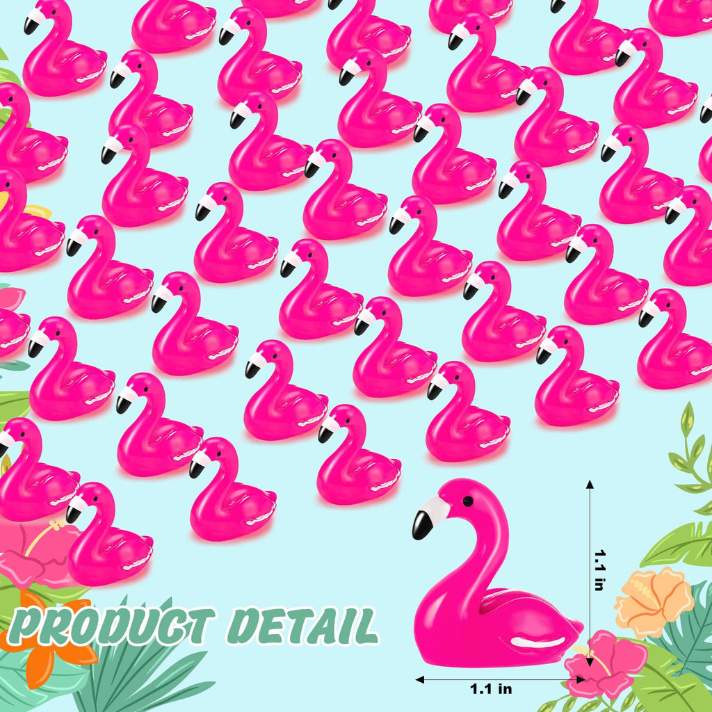 LHSYFBZ 50Pcs Mini Resin Flamingo Figurines – Cake Topper, Dollhouse & DIY Decor