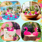 LHSYFBZ 50Pcs Mini Resin Flamingo Figurines – Cake Topper, Dollhouse & DIY Decor