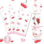 Lianxuia 3Pcs Pink Bow Cherry Tablecloths — Waterproof 54 x 108 Inch Plastic Party Cover