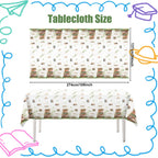Lianxuia 3Pcs Book Themed Tablecloths - 54 x 108 in Waterproof Table Cover for Book Clubs, Parties, and Baby Showers