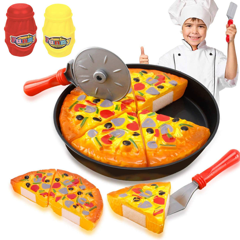 Liberty Imports 11 Pcs Pizza Party Toy Play Set – Slice, Serve & Pretend Play for Kids